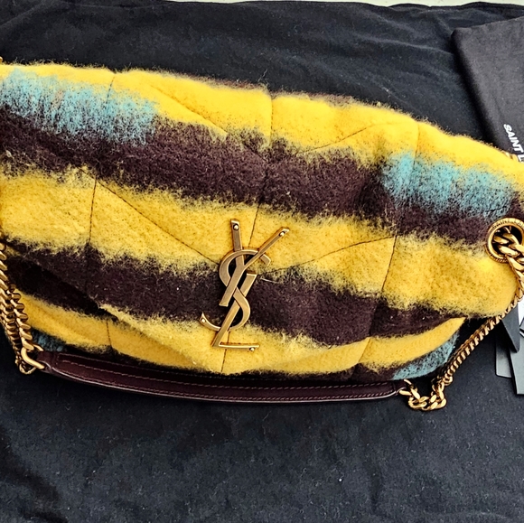 SAINT LAURENT Ysl Small Puffer Bag in Tie Dye  Wool Quilted Small Loulou - Picture 5 of 9